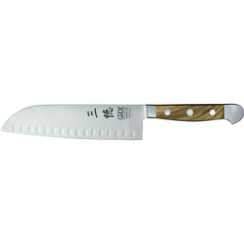 Santoku ALPHA OLIVE Messerstahl Kullenschliff | Klingenlänge 18 cm Produktbild