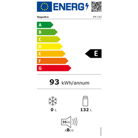 Unterbau Flaschenkühler KM 142 FL 2 weiß | 132 ltr | R600a Produktbild 1 L