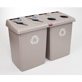 Recyclingstation GLUTTON beige 348 ltr 4 Einwurföffnungen Produktbild