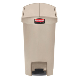 Tretabfallbehälter Kunststoff 30 ltr beige Klappdeckel mit Inneneimer Produktbild