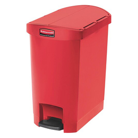Tretabfallbehälter Kunststoff 30 ltr rot Klappdeckel mit Inneneimer Produktbild