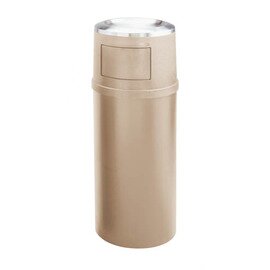Abfallbehälter mit Ascher Kunststoff selbstschließende Klappe beige Standmodell  Ø 457 mm  H 1073 mm Produktbild