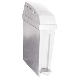 Sanitär Abfallbehälter 20 ltr Kunststoff weiß mit Fußpedal  L 160 mm  B 510 mm  H 575 mm Produktbild