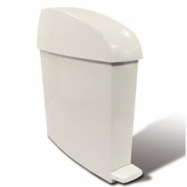 Sanitär Abfallbehälter 12 ltr Kunststoff weiß mit Fußpedal  L 140 mm  B 463 mm  H 480 mm Produktbild
