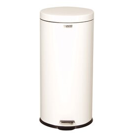 Pedaleimer 30,3 ltr Stahl weiß selbstschließend mit Fußpedal Ø 330 mm  H 700 mm Produktbild