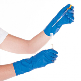 Chemikalienschutzhandschuhe HIGH RISK M Latex dunkelblau puderfrei Produktbild
