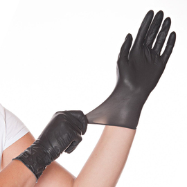 Latex-Handschuhe DIABLO M Latex schwarz puderfrei | Einweg Produktbild