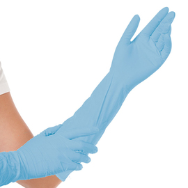 Nitril-Handschuhe M blau EXTRA SAFE SUPERLONG • puderfrei Produktbild