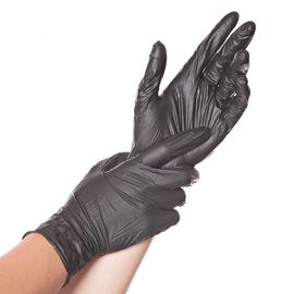 Nitril-Handschuhe M schwarz SAFE LIGHT • puderfrei Produktbild