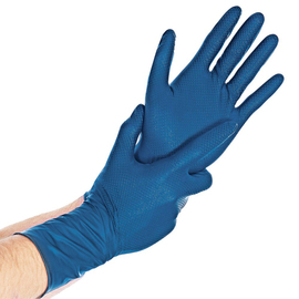 Nitril-Handschuhe S/7 blau HYGOSTAR POWER GRIP LONG puderfrei Produktbild