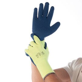 Thermo-Handschuhe WINTER STAR XL Baumwolle blau neongelb 250 mm Produktbild 0 L