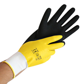 Arbeitshandschuhe WET PROTECT S/7 schwarz-gelb 230 mm Produktbild