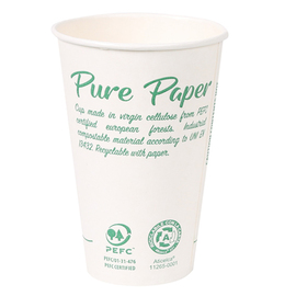 Bio-Kaffeebecher NATURE Einweg 30 cl Pappe weiß Produktbild 1 S