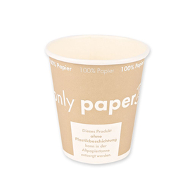 Kaffeebecher Einweg 250 ml NATURE Star Only Paper Pappe Ø 90 mm Produktbild