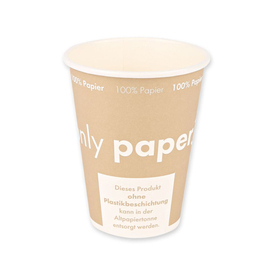 Kaffeebecher Einweg 300 ml NATURE Star Only Paper Pappe Ø 90 mm Produktbild