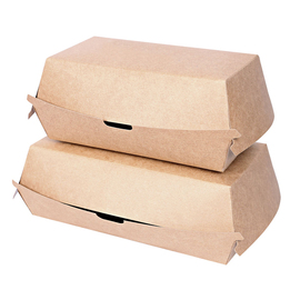 Sandwich-Box NATURE Star CLUB Kraftpapier braun | 91 mm x 177 mm H 85 mm Produktbild