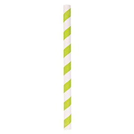 Cocktail-Papiertrinkhalm NATURE Star FSC®-Mix-Papier • gestreift grün-weiß Produktbild
