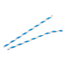 Papier-Trinkhalm FLEX NATURE Star FSC®-Papier Knickhalm hellblau-weiß Produktbild