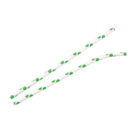 Papier-Trinkhalm FLEX NATURE Star FSC®-Papier Knickhalm grün-weiß • gepunktet Produktbild