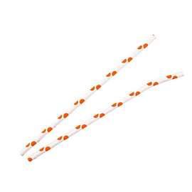 Papier-Trinkhalm FLEX NATURE Star FSC®-Papier Knickhalm orange-weiß • gepunktet Produktbild