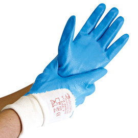 Arbeitshandschuhe NITRIL DETECT M/8 Baumwolle blau detektierbar 260 mm Produktbild