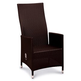 Relax-Sessel Diva, Korbsessel mit hoher Rückenlehne, stufenlos mit Gasfeder verstellbar,  Aluminiumgestell, Farbe: mocca Produktbild