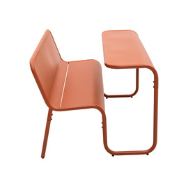 Bank-Tisch-Kombination Metall terracottafarben | 1200 mm x 1004 mm Produktbild