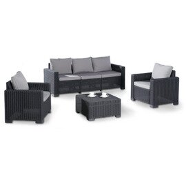 Lounge Gruppe MOMBASA  • Couch | 2 Sessel | Tisch  • hellgrau  • graphit Produktbild
