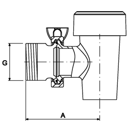 Entleerhahn Kochkessel AG M60x2 mm konisch dichtend Ausladung 112 mm Messing Produktbild 1 S