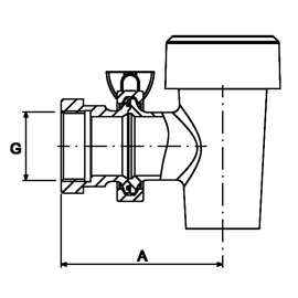 Entleerhahn Kochkessel 1 1/2" mit Überwurfmutter O-Ring dichtend Ausladung 100 mm Messing Produktbild 1 S