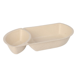 Snacktray Zuckerrohr | 2 Fächer | 224 mm x 124 mm H 36 mm Produktbild