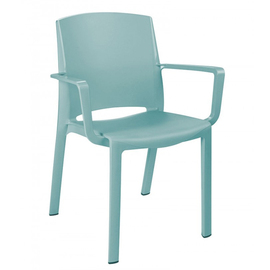 Terrassenstuhl MILTON • blau stapelbar | Sitzhöhe 450 mm Produktbild