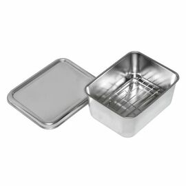 Japanische Lunchbox Edelstahl mit Deckel mit Rost | 137 mm x 106 mm H 60 mm Produktbild