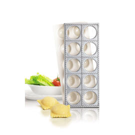 Ravioli-Form Aluminium 10 Mulden  L 300 mm  B 107 mm  H 20 mm Produktbild