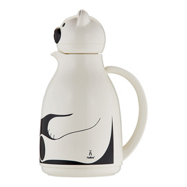 Isolierkanne THERMO-BEAR 1 ltr weiß glänzend Glaseinsatz Drehverschluss  H 265 mm Produktbild