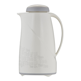 Isolierkanne WAVE TEA TIME 1 ltr weiß Vakuum-Hartglas Drehverschluss  H 252 mm Produktbild