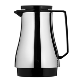 Isolierkanne CHAMPION 0,6 ltr Edelstahl schwarz glänzend Glaseinsatz Drehverschluss  H 199 mm Produktbild