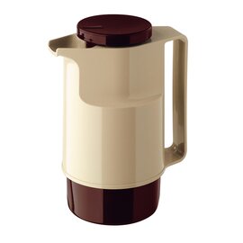 Isolierkanne SERVICE 0,6 ltr beige | braun glänzend Glaseinsatz Drehverschluss  H 217 mm Produktbild