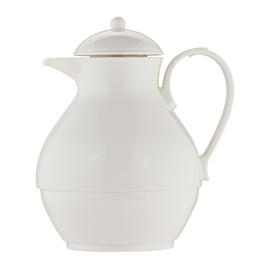 Isolierkanne NOSTALGIE 1 ltr weiß glänzend Glaseinsatz Drehverschluss  H 230 mm Produktbild