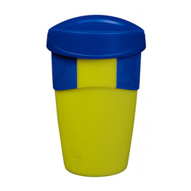 To-Go-Becher WAYCUP tropic PP gelb | blau mit Deckel 0,4 ltr | Mehrweg Produktbild