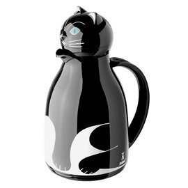 Isolierkanne THERMO-CAT 1 ltr schwarz glänzend Glaseinsatz Drehverschluss  H 265 mm Produktbild