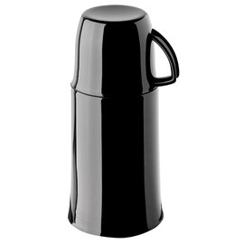 Isolierflasche ELEGANCE 0,5 ltr schwarz Glaseinsatz Schraubverschluss  H 260 mm Produktbild