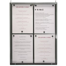 Menükartenhalter MAJESTIC Wandmontage Kettenaufhängung schwarz 4 Seiten (A4)  H 630 mm Produktbild