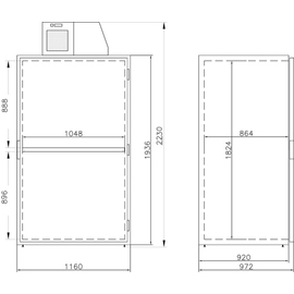 Großraumkühlschrank mit Aufsatzkühlgerät | 675 Watt | 1650 ltr Produktbild 1 S