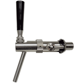Kompensatorschankhahn P4000L Edelstahl | Gewindestutzen 55 mm | Kunststoffgriff schwarz Produktbild