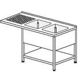 Spülcenter Abtropffläche links | 2 Becken | Grundboden L 1700 mm B 600 mm Produktbild