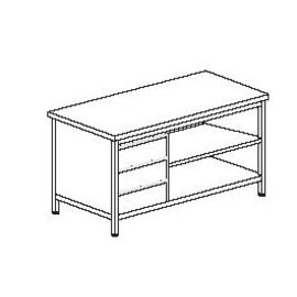 Arbeitsschrank mit Zwischenboden mit 3-er Schubladenblock links 1000 mm  x 600 mm  H 850 mm Produktbild