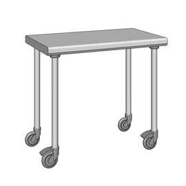 Arbeitstisch Edelstahl fahrbar 600 mm x 1000 mm H 900 mm Produktbild