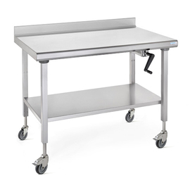 Arbeitstisch ERGONOMIX höhenverstellbar fahrbar mit Grundboden Aufkantung 100 mm hinten L 1000 mm B 700 mm H 800 - 1100 mm Produktbild