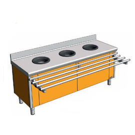 Vorsortiertisch Kinder aluminiumfarben  L 1750 mm  B 600 mm  H 720 mm | 3 Abfallschächte Produktbild